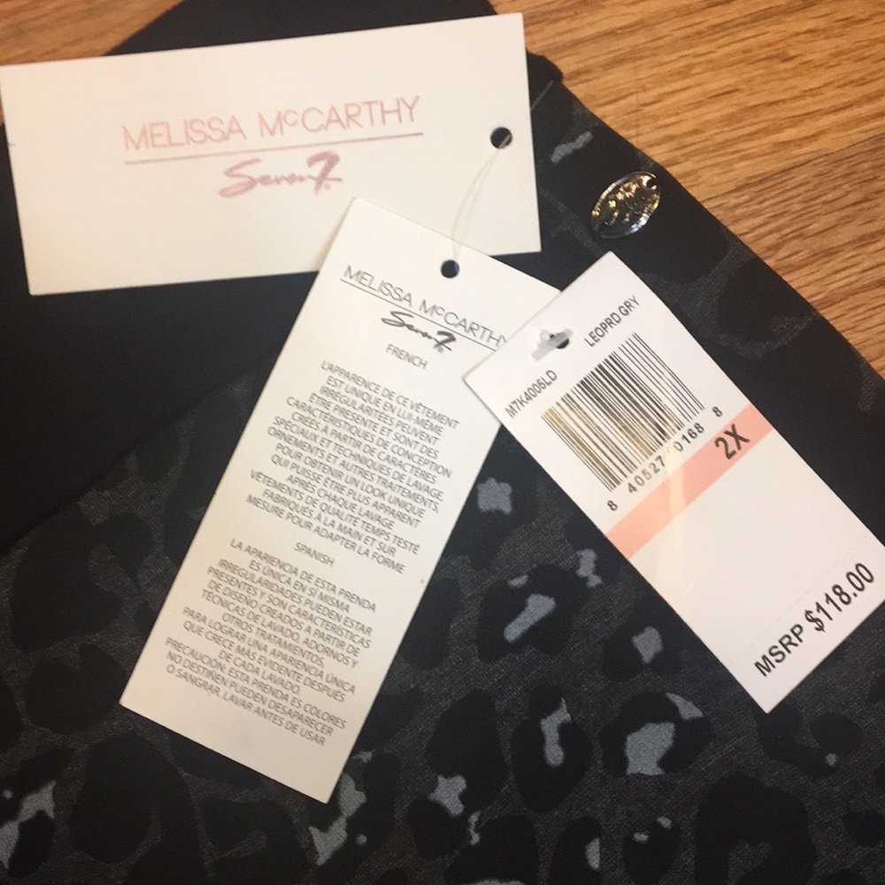 Melissa McCarthy Seven7 Black Floral Midi Skirt - Picture 4 of 6